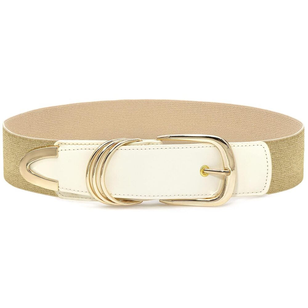 2161 Wide Elastic Belts For Women Dresses Stretchy Cinch Waist Belts Bling